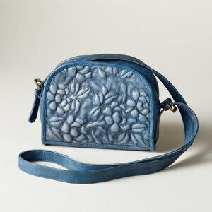SUNDANCE Peaceful Moment Denim Blue Crossbody Small Leather Bag